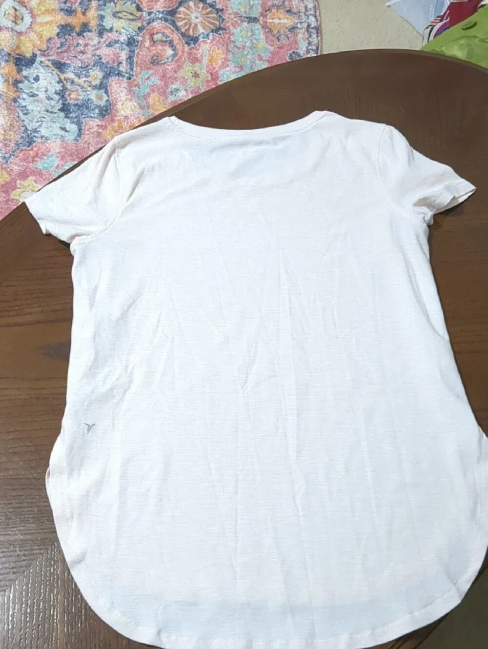 Old Navy Light Peach Scoop Neck Short Sleeve Tee High Low Hem